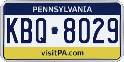 PA license plate KBQ8029