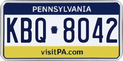 PA license plate KBQ8042