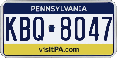 PA license plate KBQ8047