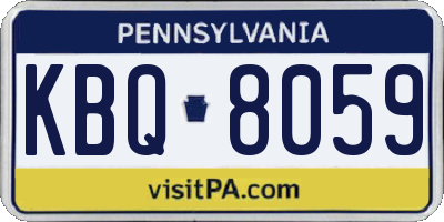 PA license plate KBQ8059