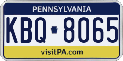 PA license plate KBQ8065