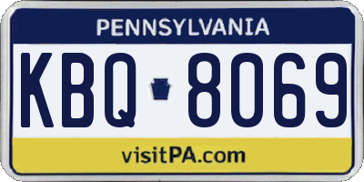 PA license plate KBQ8069