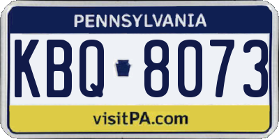 PA license plate KBQ8073