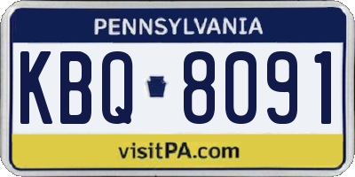 PA license plate KBQ8091