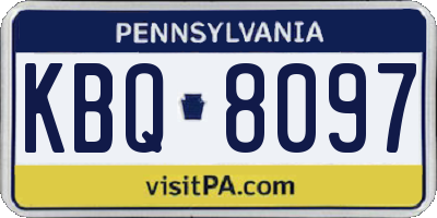 PA license plate KBQ8097