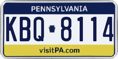 PA license plate KBQ8114