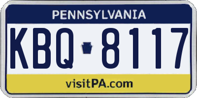 PA license plate KBQ8117