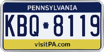 PA license plate KBQ8119