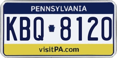 PA license plate KBQ8120