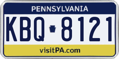 PA license plate KBQ8121