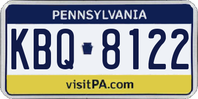 PA license plate KBQ8122