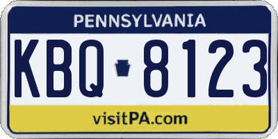PA license plate KBQ8123