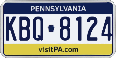 PA license plate KBQ8124