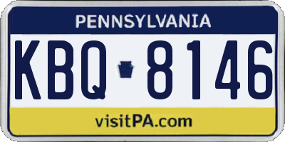 PA license plate KBQ8146