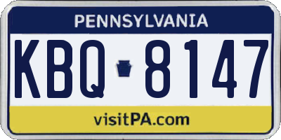 PA license plate KBQ8147