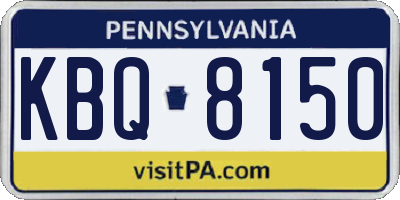 PA license plate KBQ8150