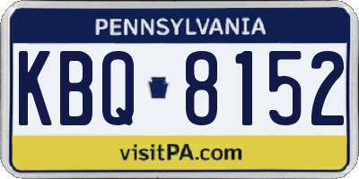 PA license plate KBQ8152