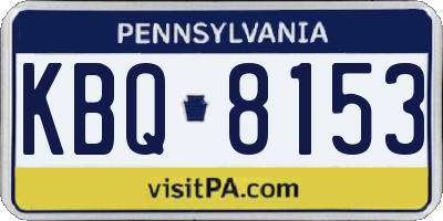 PA license plate KBQ8153