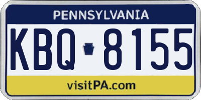 PA license plate KBQ8155