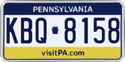 PA license plate KBQ8158
