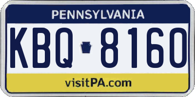 PA license plate KBQ8160