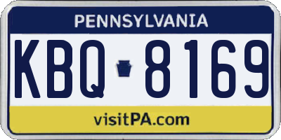 PA license plate KBQ8169