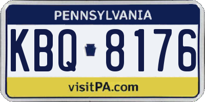 PA license plate KBQ8176