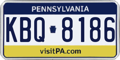 PA license plate KBQ8186