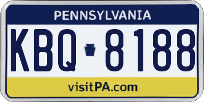 PA license plate KBQ8188