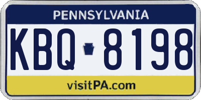 PA license plate KBQ8198