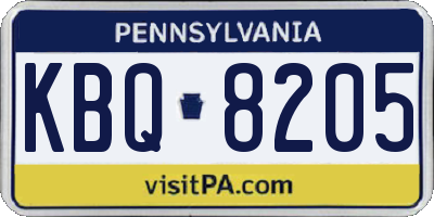 PA license plate KBQ8205