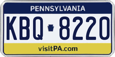 PA license plate KBQ8220