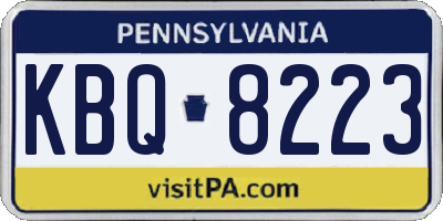 PA license plate KBQ8223