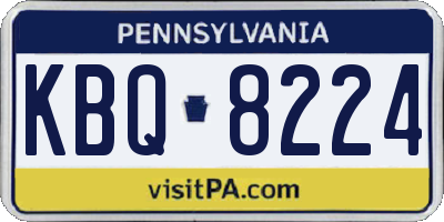 PA license plate KBQ8224