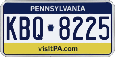 PA license plate KBQ8225