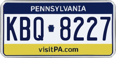 PA license plate KBQ8227