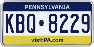 PA license plate KBQ8229