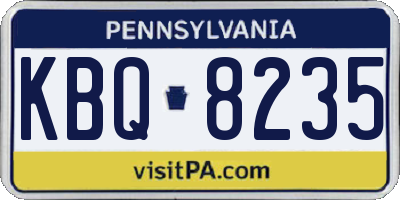 PA license plate KBQ8235