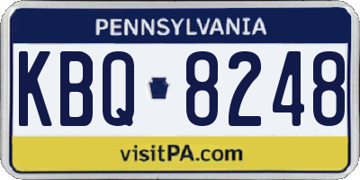 PA license plate KBQ8248