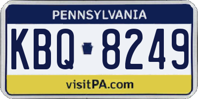 PA license plate KBQ8249
