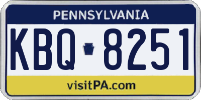 PA license plate KBQ8251