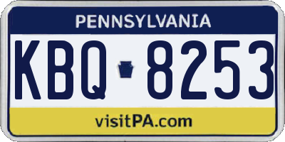 PA license plate KBQ8253