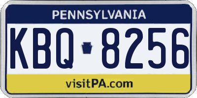 PA license plate KBQ8256