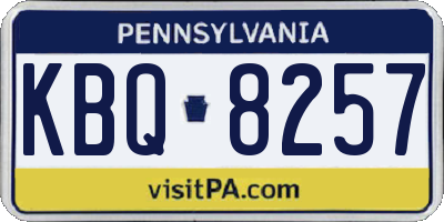 PA license plate KBQ8257