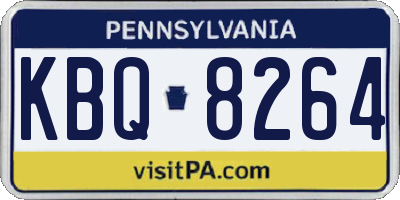 PA license plate KBQ8264
