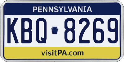 PA license plate KBQ8269