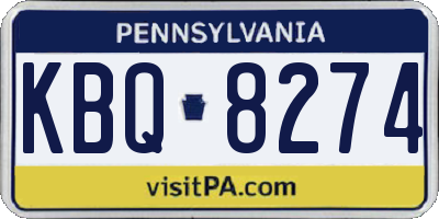 PA license plate KBQ8274