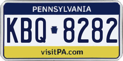 PA license plate KBQ8282