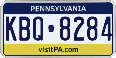 PA license plate KBQ8284