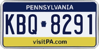 PA license plate KBQ8291